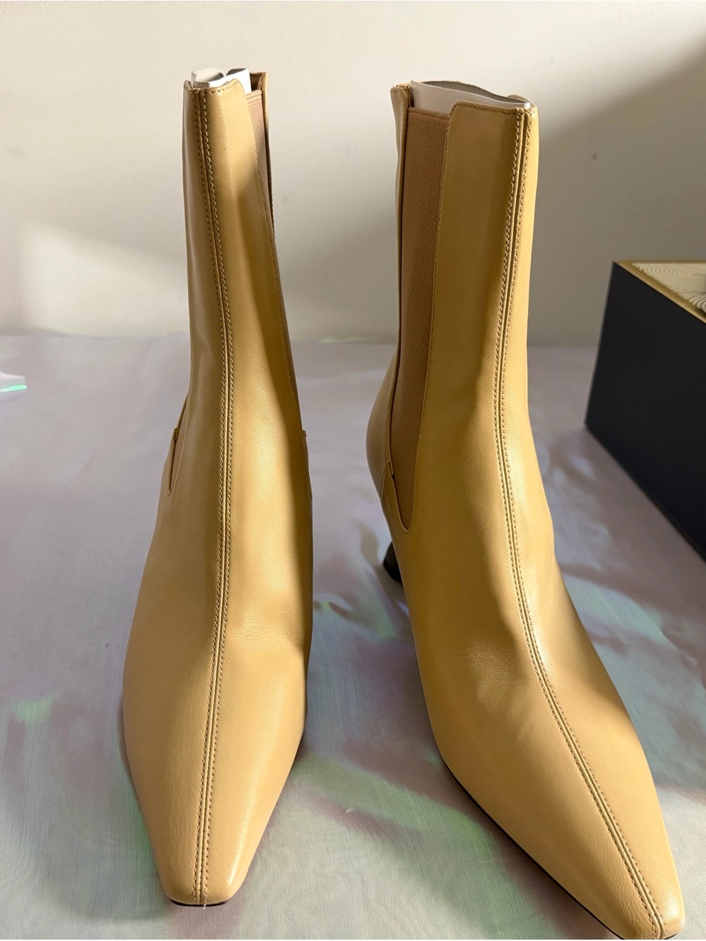 Sam Edelman Mustard Pointed-Toe Chelsea Ankle Boots